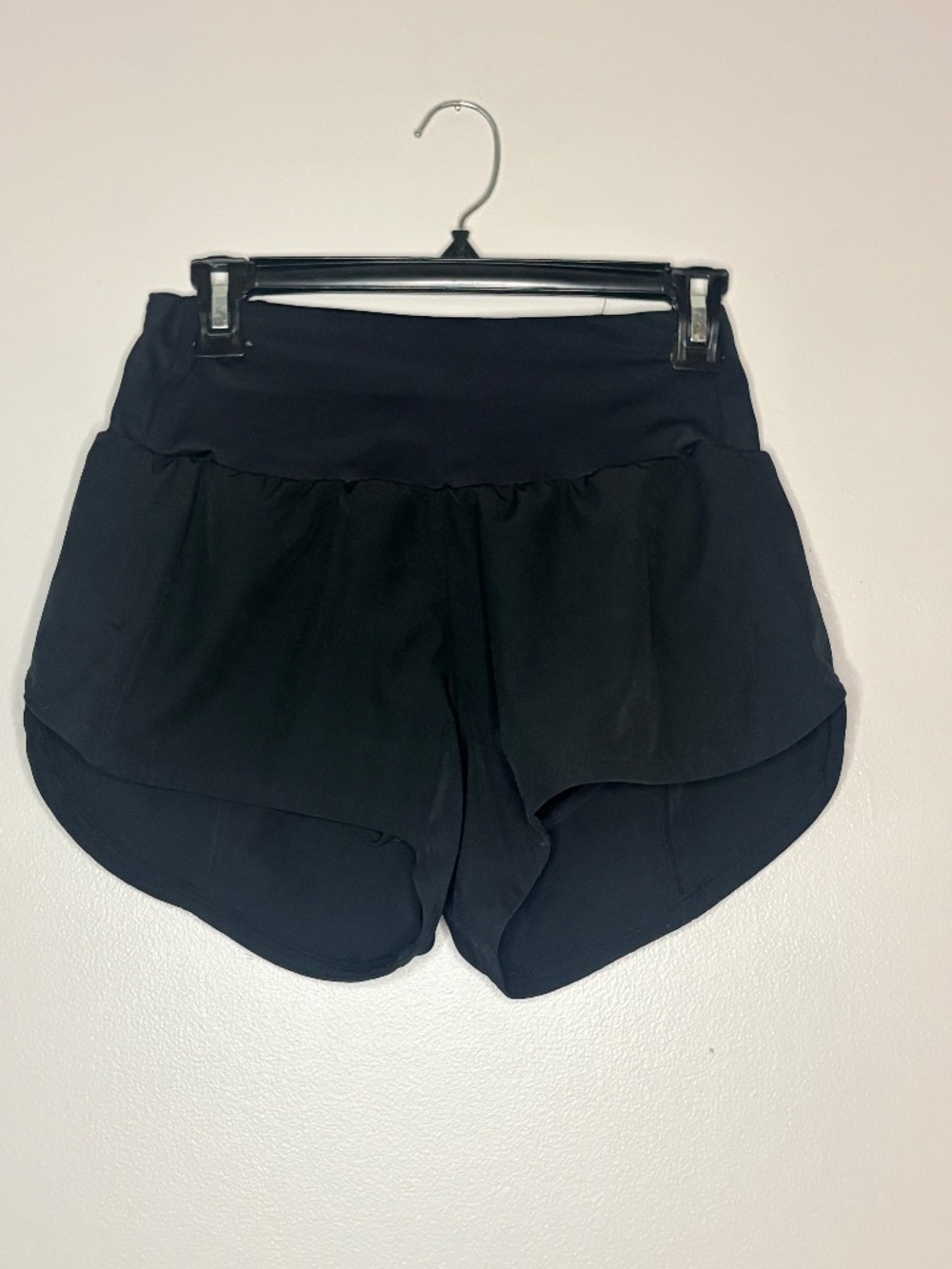 Black workout shorts w/built in underwear XS